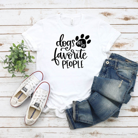 Dogs Are My Favorite People T-Shirt - PuppyJo T-Shirt White / S