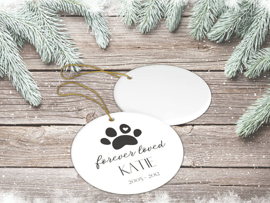 Personalized Forever Loved Dog Memorial Ornament - PuppyJo
